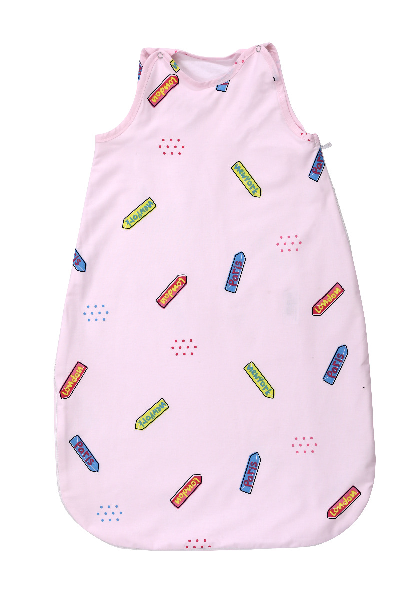 Sac de dormit de vara, 80 cm, bumbac ranforce, Traveling Pink