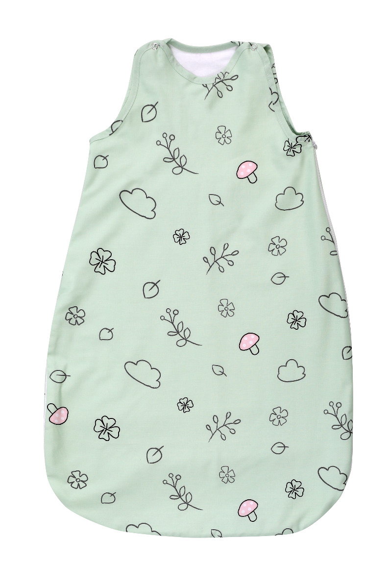Sac de dormit de vara, 80 cm, bumbac ranforce, Lamb Green