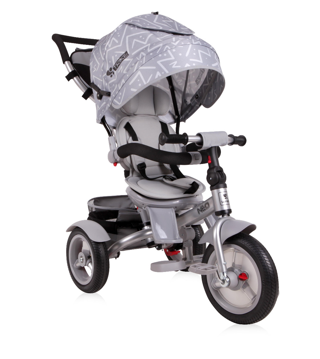 Tricicleta multifunctionala 4in1, Neo Air, roti mari cu camera, Light Dark Grey