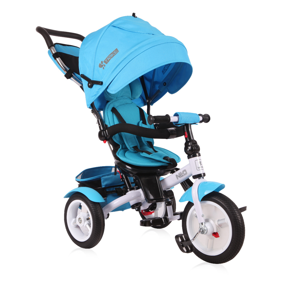 Tricicleta multifunctionala 4in1, Neo Air, roti mari cu camera, Blue