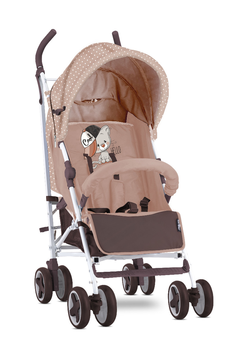 Carucior sport, Ida, cu husa de picioare, pliere tip umbrela, Beige Cool Cat