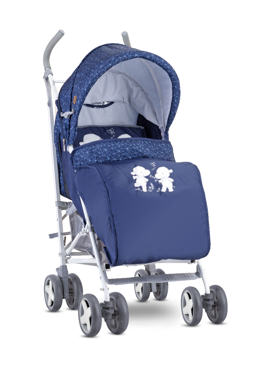 Carucior sport, Ida, cu husa de picioare, pliere tip umbrela, Dark Blue Happy Hippo image 1