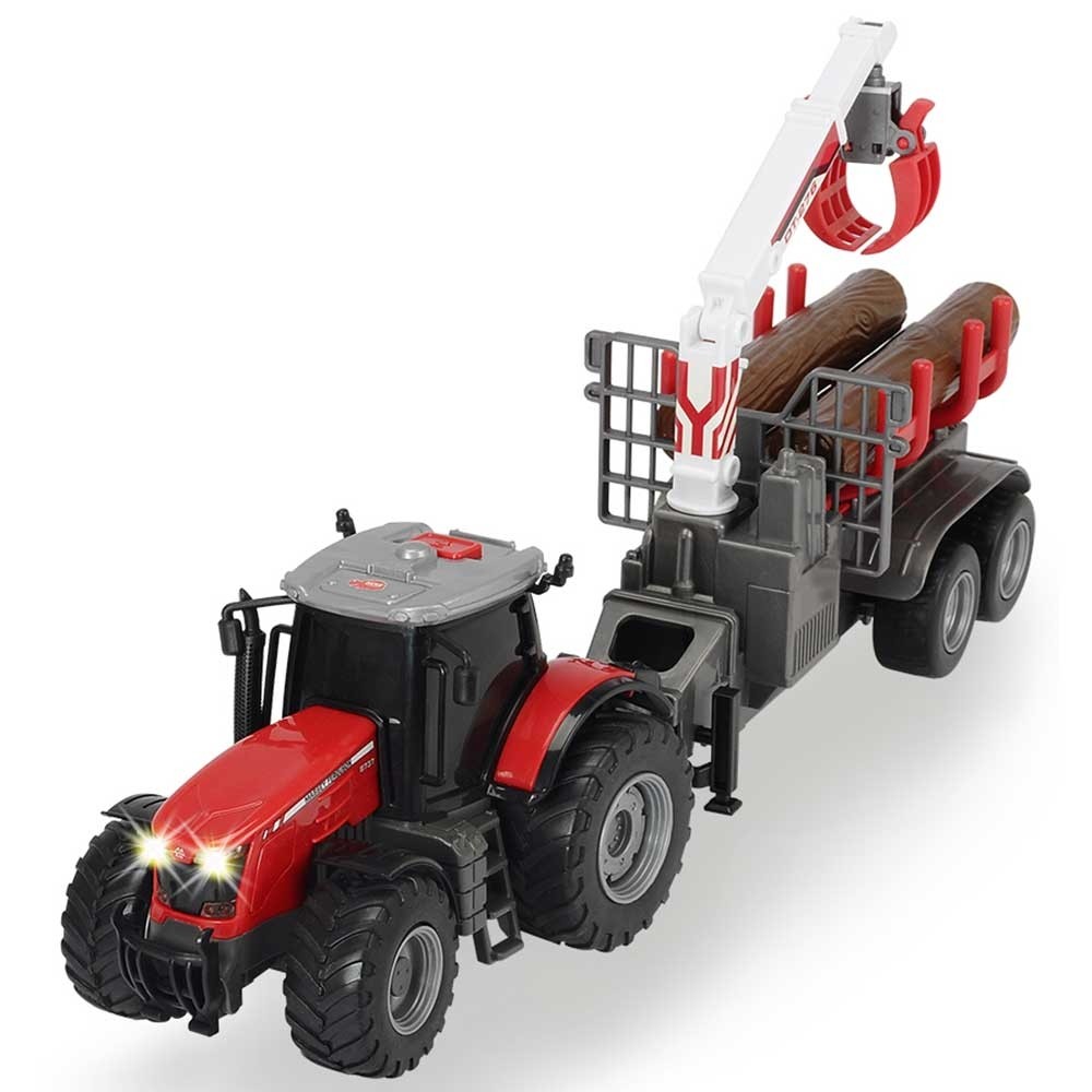 Tractor Dickie Toys Massey Ferguson MF 8737 cu remorca 42 cm image 8