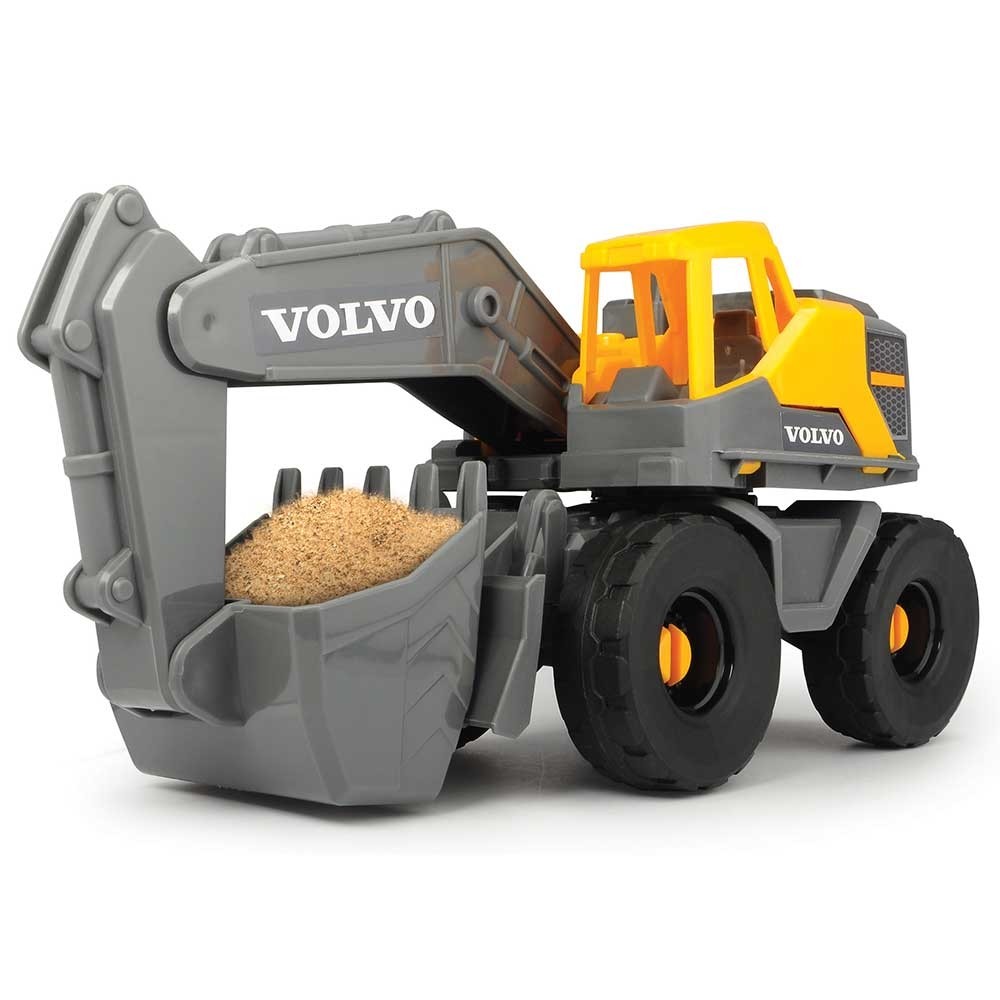 Camion Dickie Toys Mack Volvo Heavy Loader Truck cu remorca, buldozer si camion basculant image 5