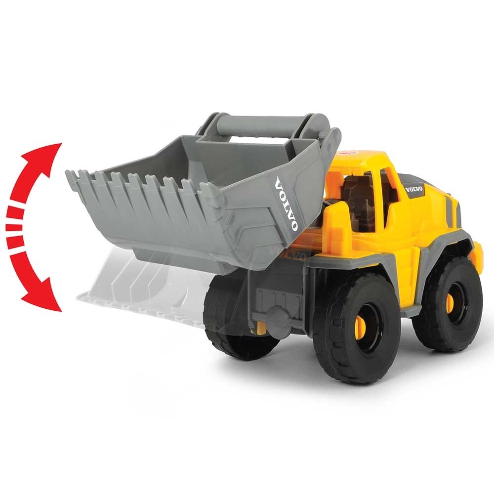 Camion Dickie Toys Mack Volvo Heavy Loader Truck cu remorca, buldozer si camion basculant image 11