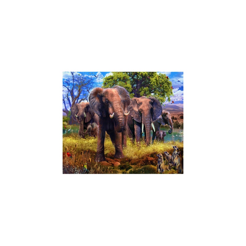 Puzzle Familie Elefanti, 500 piese