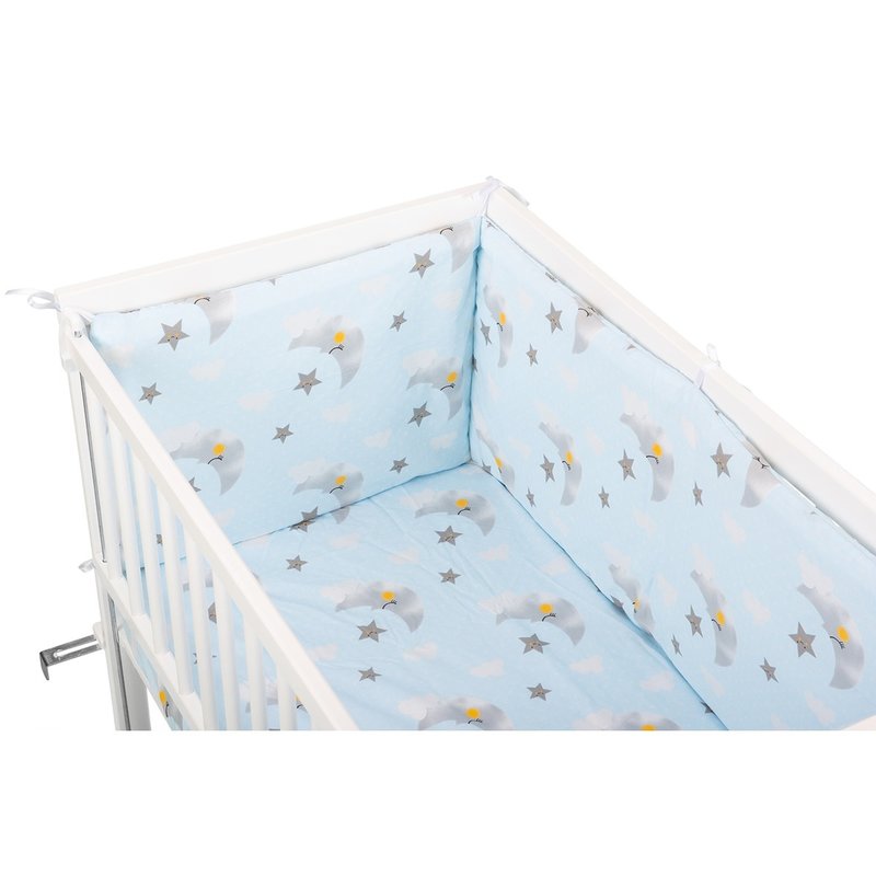 Babyneeds - Lenjerie patut 2 piese 90x50cm, Norisori pufosi, Albastru image 1