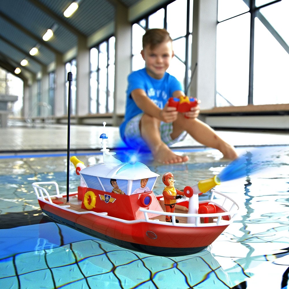 Barca Dickie Toys Fireman Sam Titan cu telecomanda si figurina Sam image 4