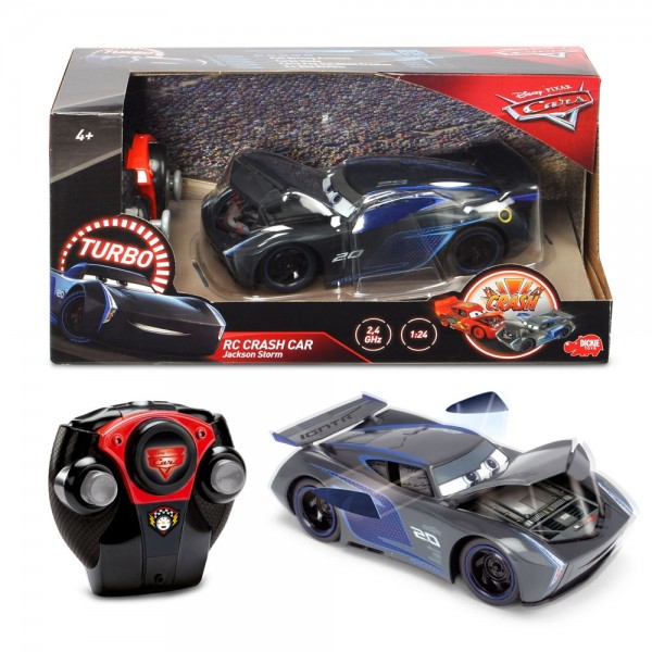 Masina Dickie Toys Cars 3 Crash Car Jackson Storm cu telecomanda image 4