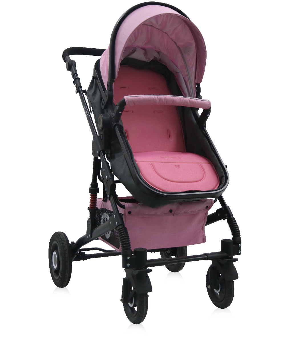 Carucior transformabil 2 in 1, Alba, Pink image 1