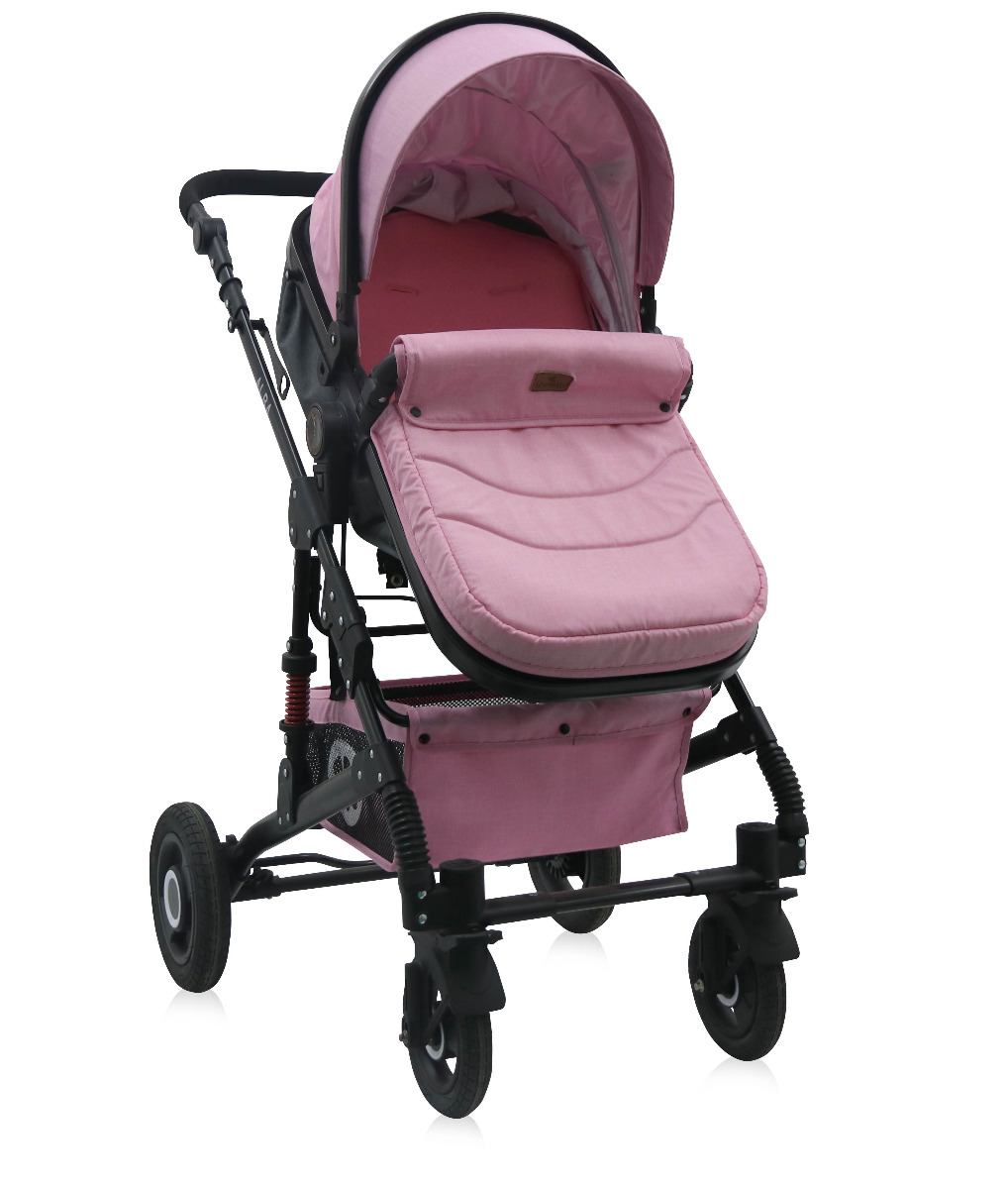 Carucior transformabil 2 in 1, Alba, Pink image 2