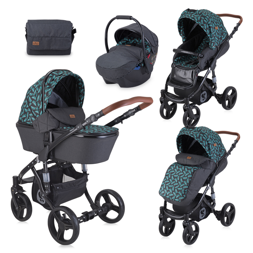 Carucior Set, Rimini, cos landou separat, Black Leaves