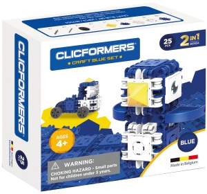 Set de construit Clicformers- Craft albastru, 25 de piese