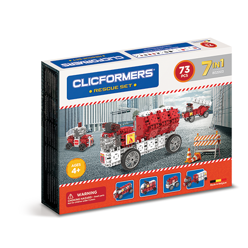 Set de construit Clicformers- Masini de interventie, set 73 piese