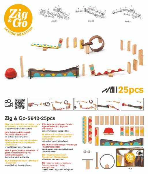 Zig & Go Djeco, set de constructie trasee, 25 piese