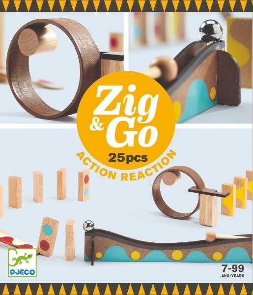 Zig & Go Djeco, set de constructie trasee, 25 piese image 1