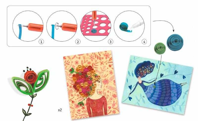 Atelier quilling Djeco, Fete elegante