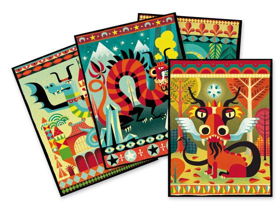 Joc creativ pentru baieti , Dragoni de pictat cu guase