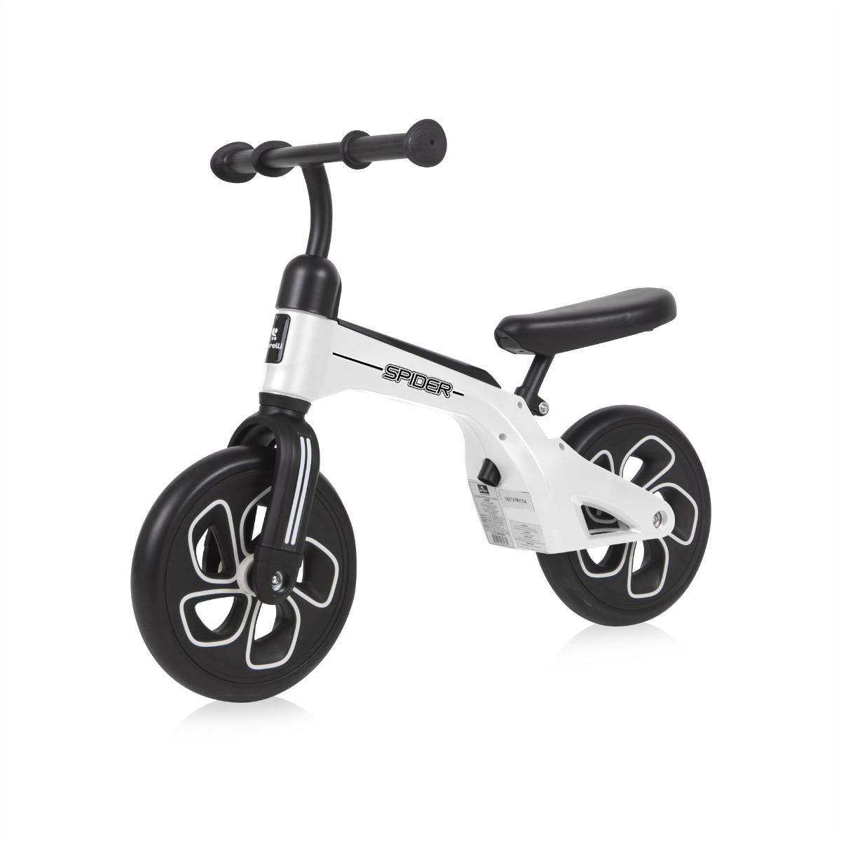 Bicicleta de tranzitie pentru copii, Spider, fara pedale, roti mari, White