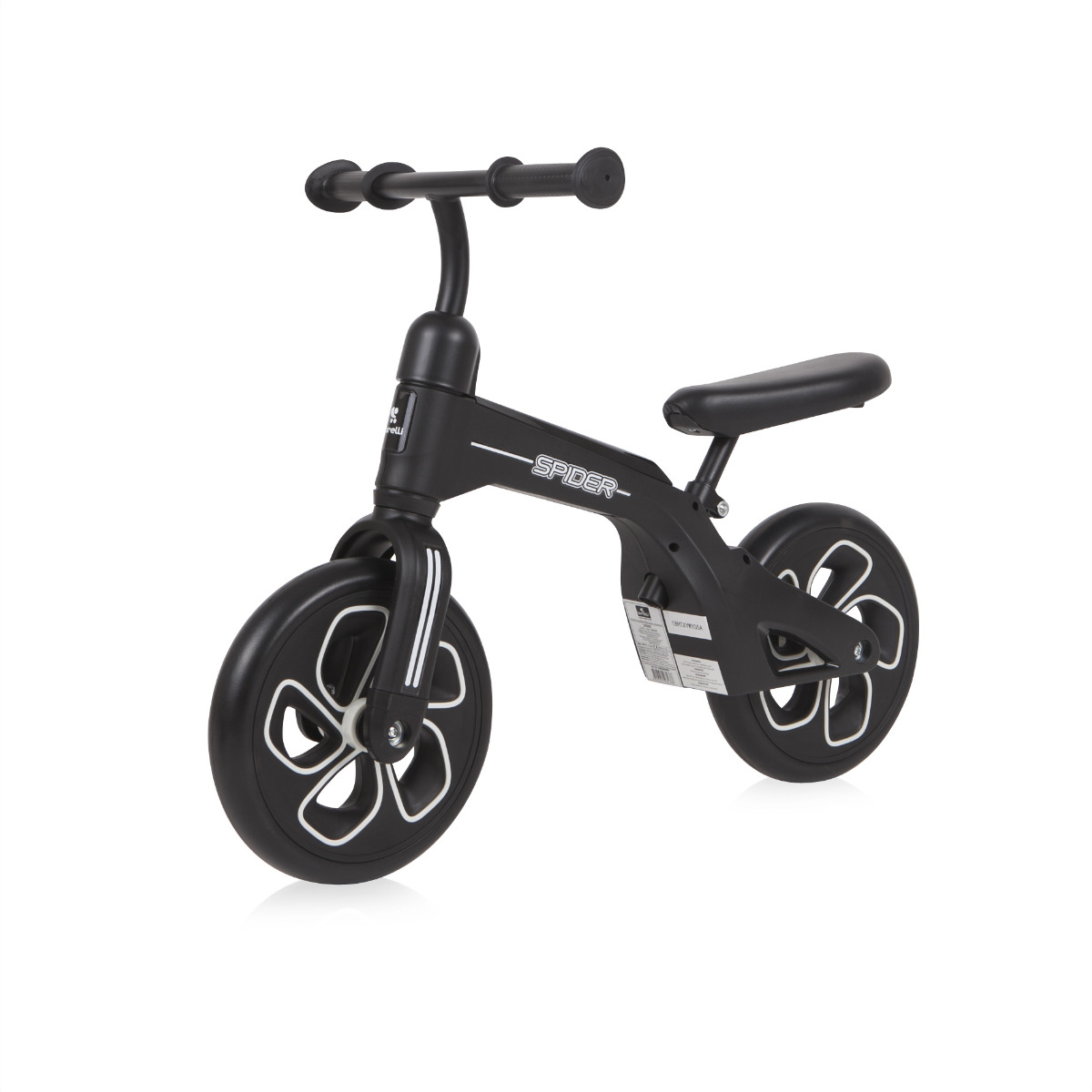 Bicicleta de tranzitie pentru copii, Spider, fara pedale, roti mari, Black