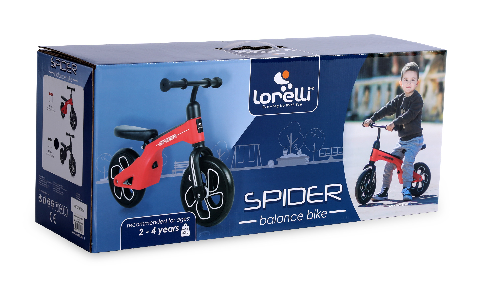Bicicleta de tranzitie pentru copii, Spider, fara pedale, roti mari, Red image 2