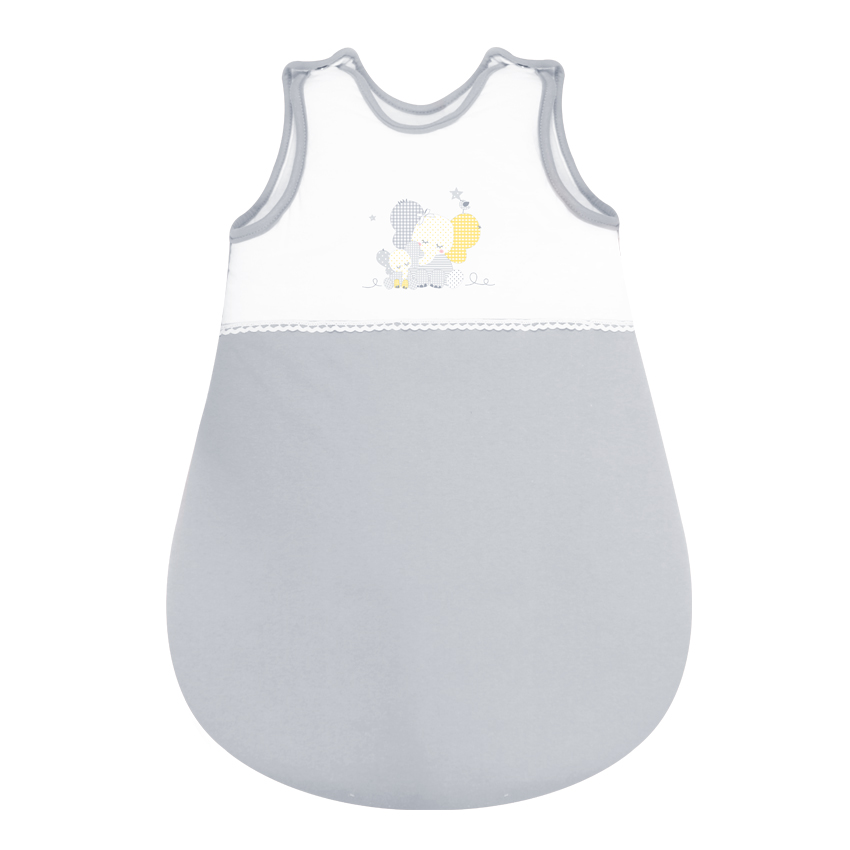 Sac de dormit de vara, 60 cm, 0-6 Luni, cu broderie, Za Za Grey
