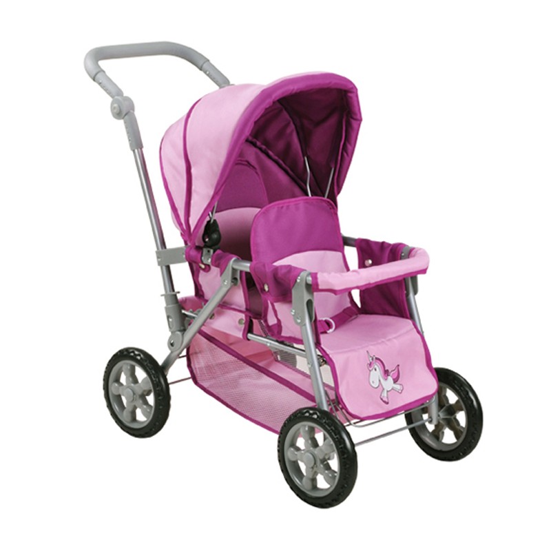 Carucior pentru doua papusi Big Twin The Unicorn