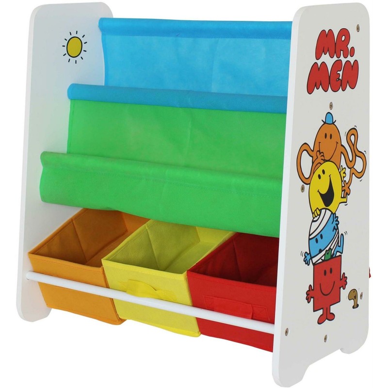 Organizator carti si jucarii cu cadru din lemn Mr. Men