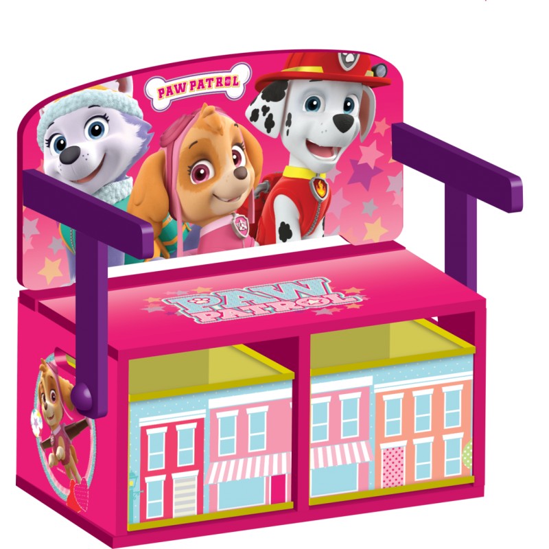 Mobilier 2 in 1 pentru depozitare jucarii Paw Patrol Girl