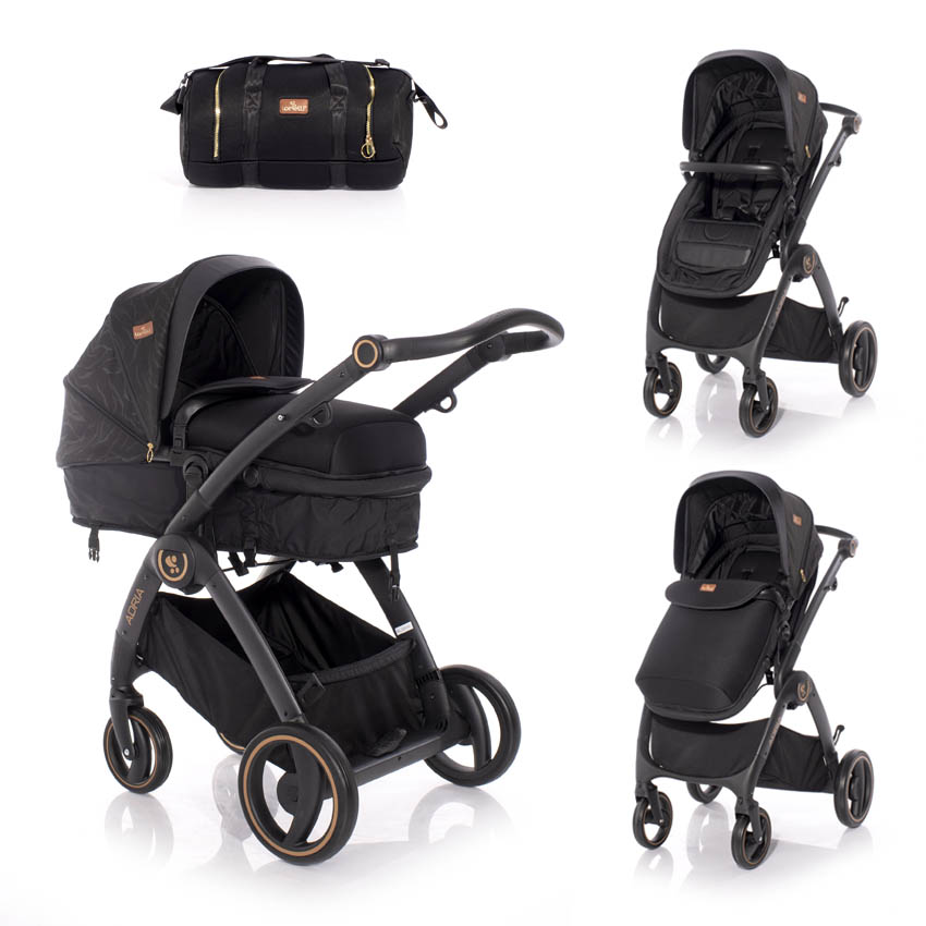 Carucior transformabil, Adria, cadru din aluminiu, Black