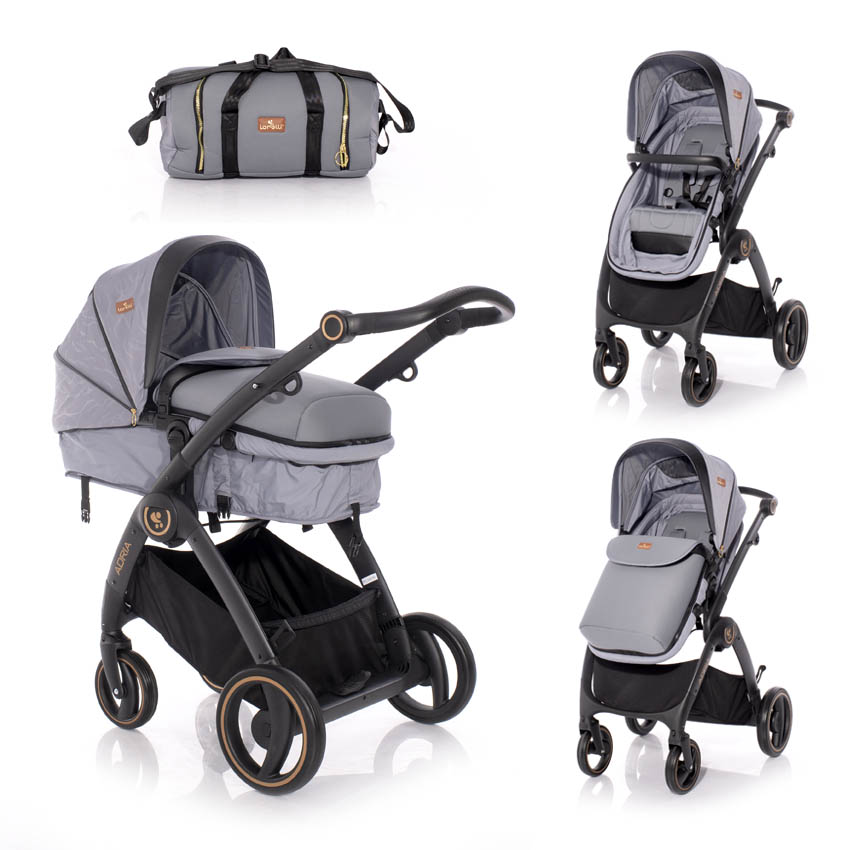 Carucior transformabil, Adria, cadru din aluminiu, Grey