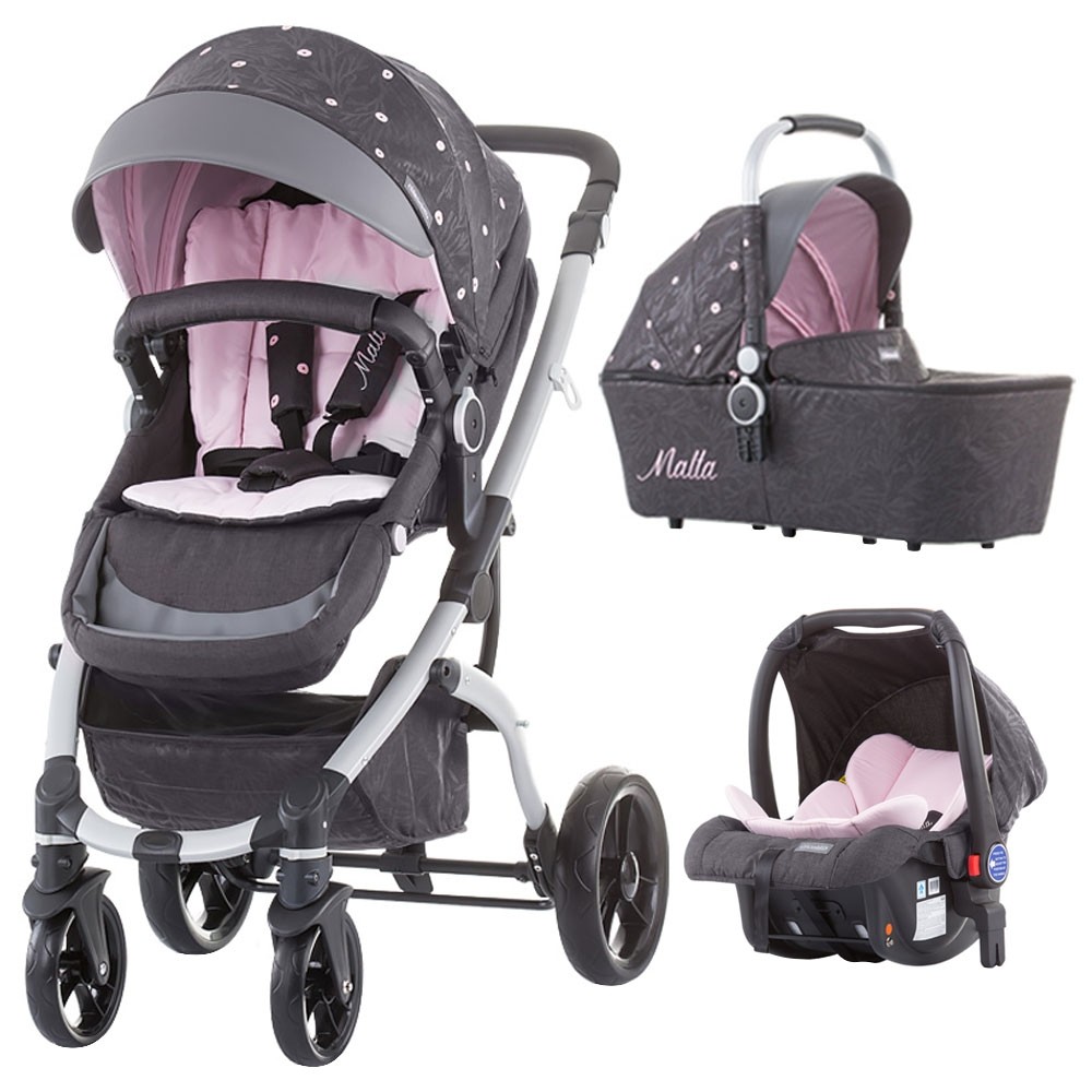 Carucior Chipolino Malta 3 in 1 baby pink