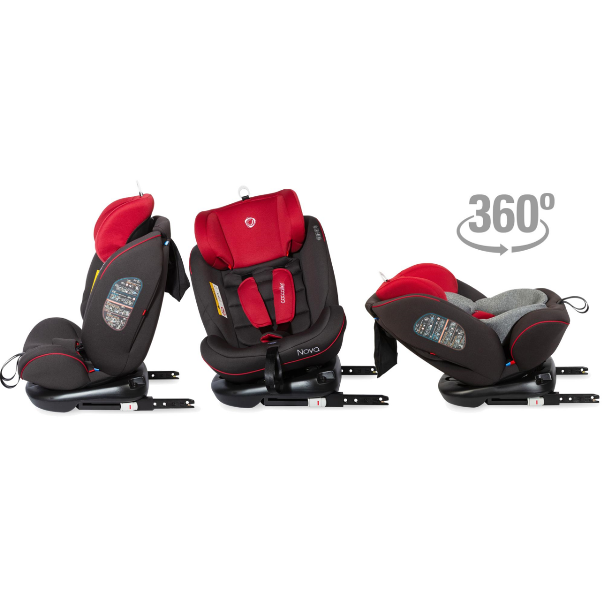 Scaun auto rotativ cu Isofix grupa 0-36 kg Coccolle Nova Rosu  image 1