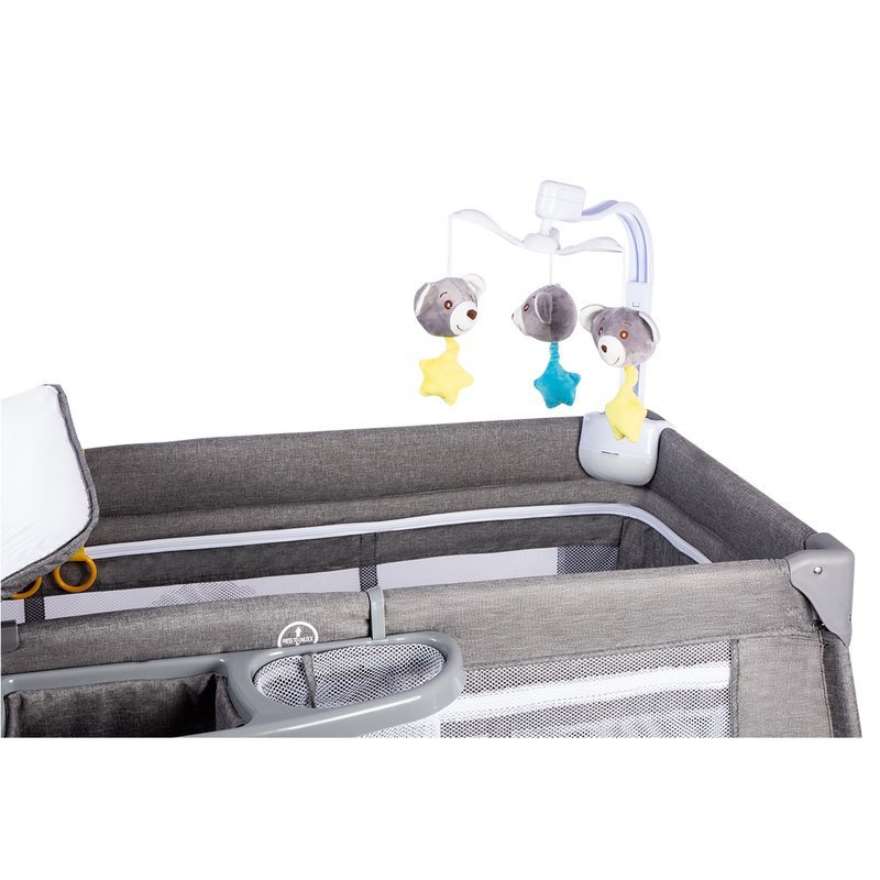 Lionelo - Patut pliant Simon, Grey/Turquoise image 8