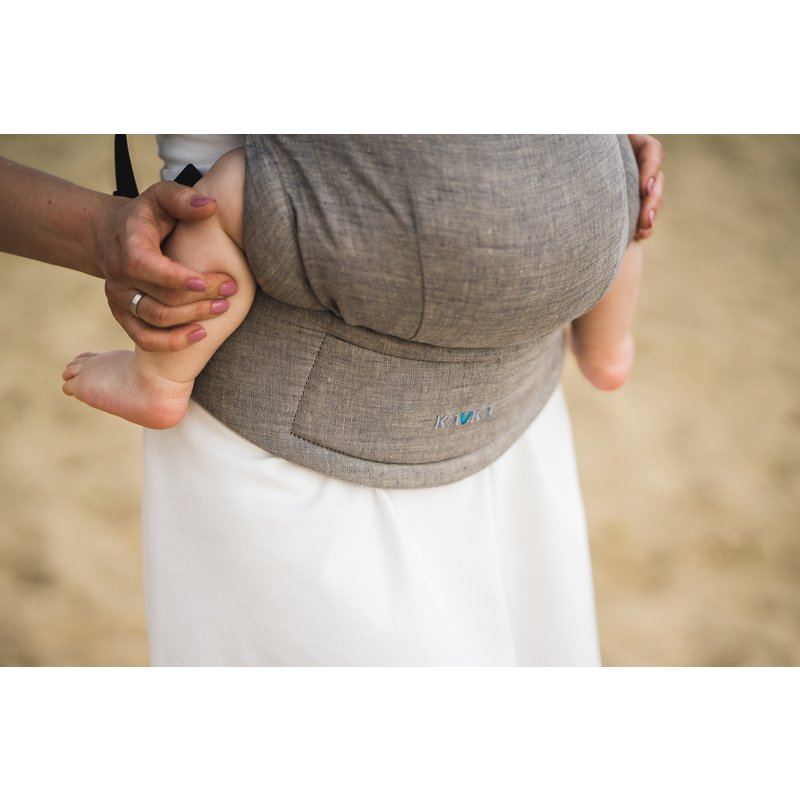 Kavka - Marsupiu ergonomic 2 in 1, Earth Linen image 1