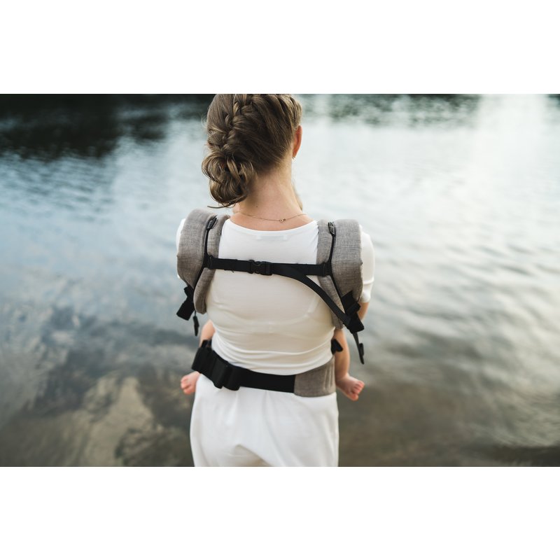 Kavka - Marsupiu ergonomic 2 in 1, Earth Linen image 3