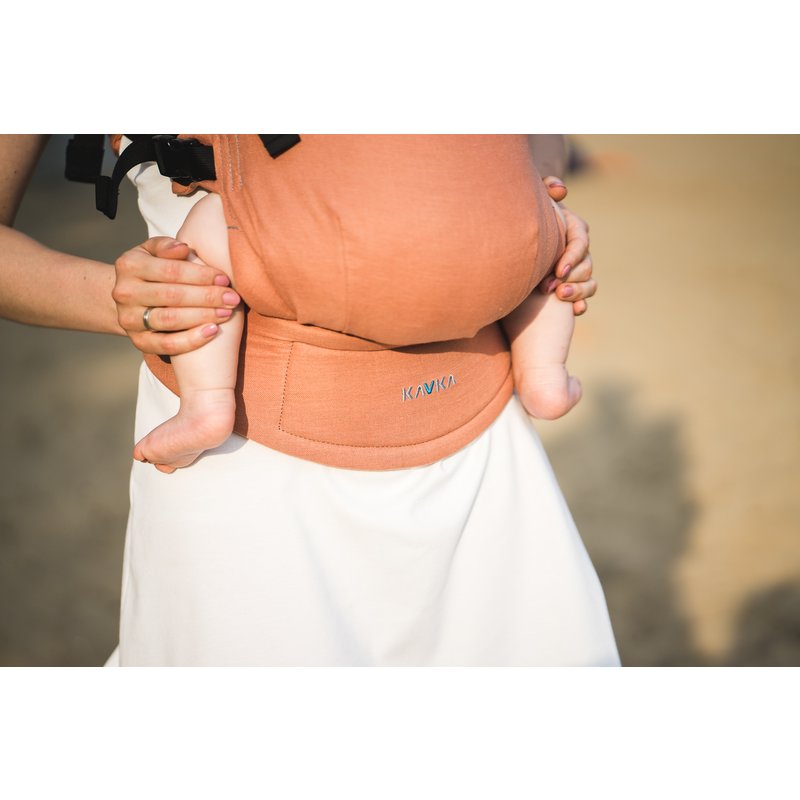 Kavka - Marsupiu ergonomic 2 in 1, Peach Linen image 2