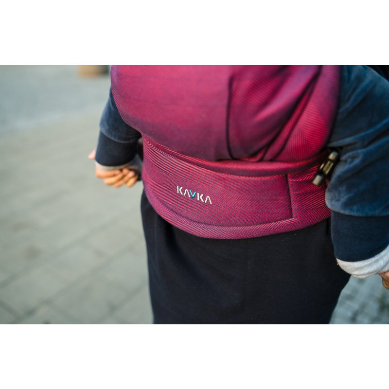 Kavka - Marsupiu ergonomic 2 in 1, Raspberry Herringbone image 2