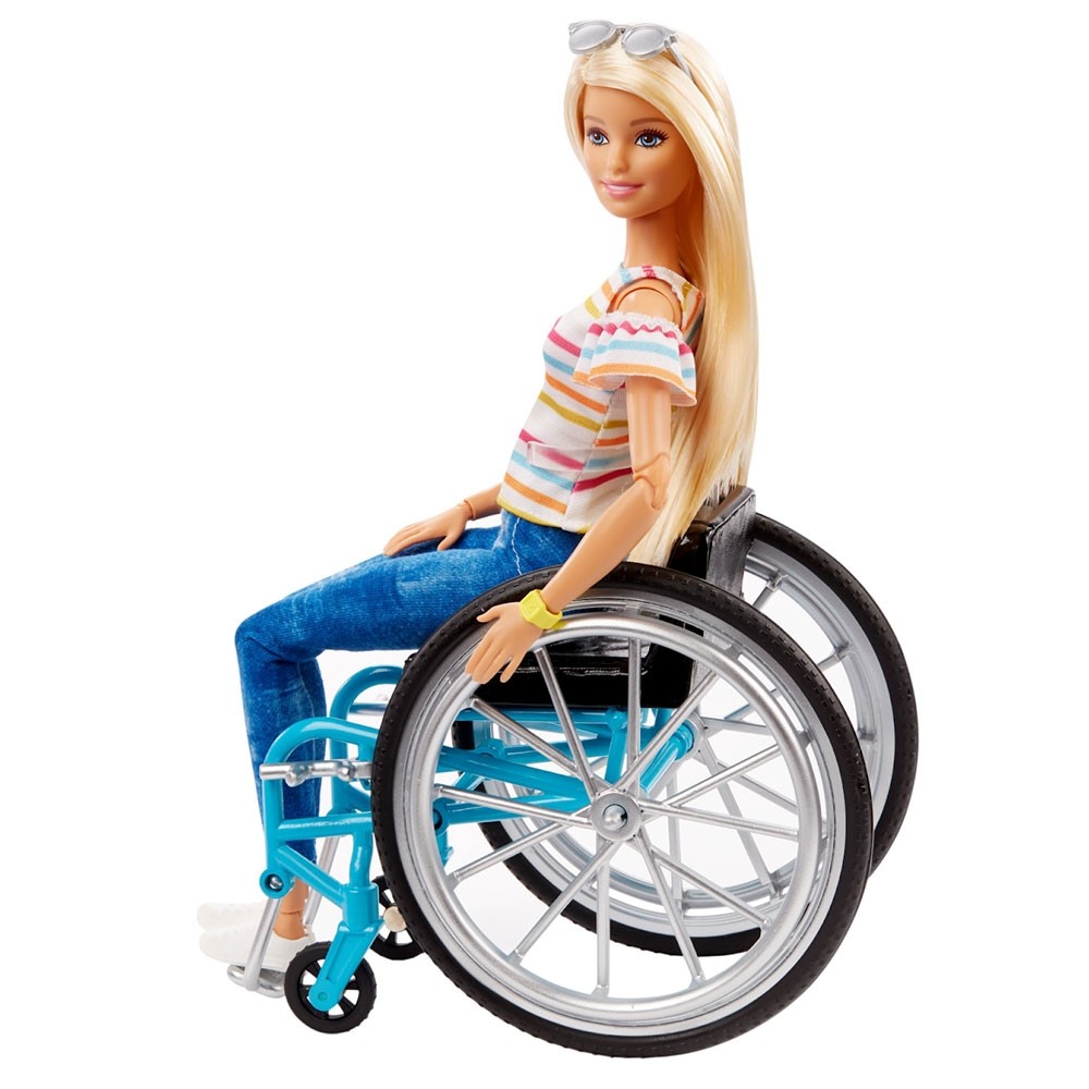 Papusa Barbie by Mattel Fashionistas papusa in scaun cu rotile si rampa image 1