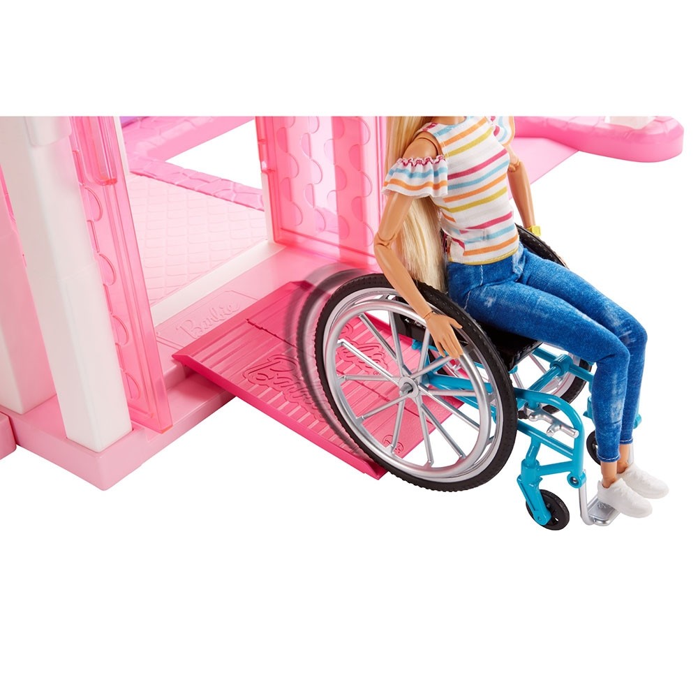 Papusa Barbie by Mattel Fashionistas papusa in scaun cu rotile si rampa image 6