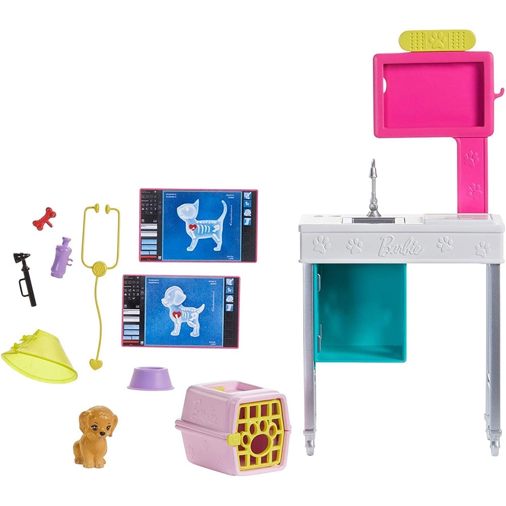 Set Barbie by Mattel I can be Cabinet veterinar GJL68 cu accesorii image 1