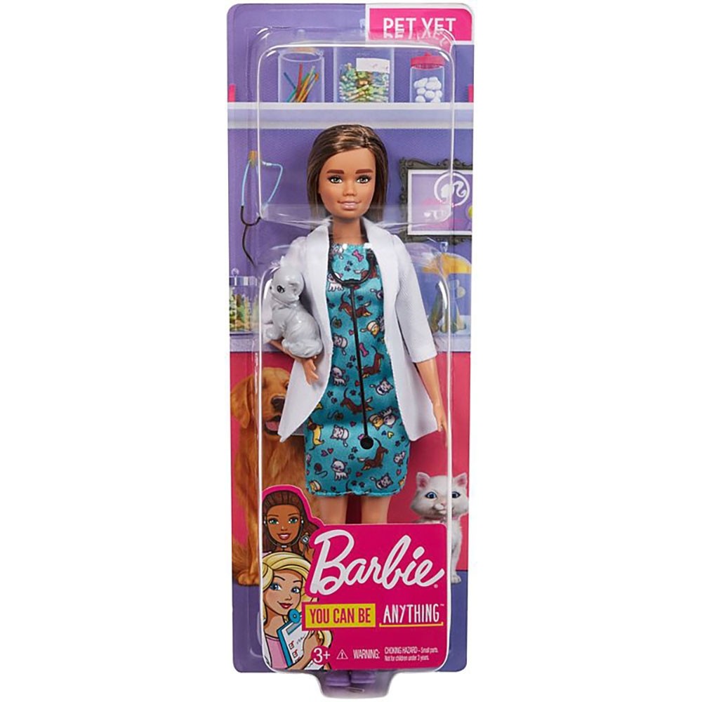 Papusa Barbie by Mattel Careers Medic veterinar cu figurina pisica image 5