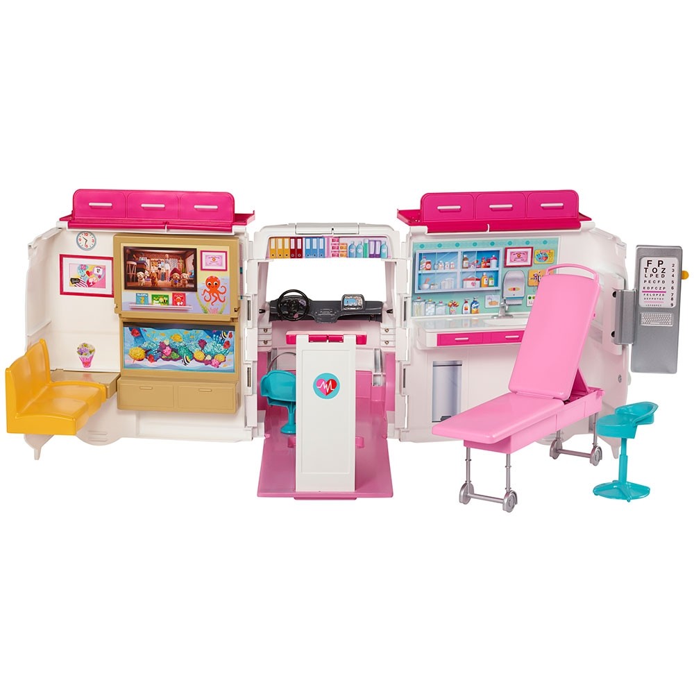 Masina ambulanta Barbie by Mattel I can be Clinica mobila 2 in 1 image 4