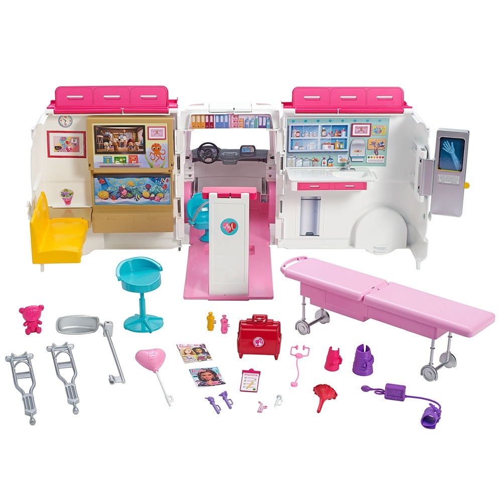 Masina ambulanta Barbie by Mattel I can be Clinica mobila 2 in 1 image 6