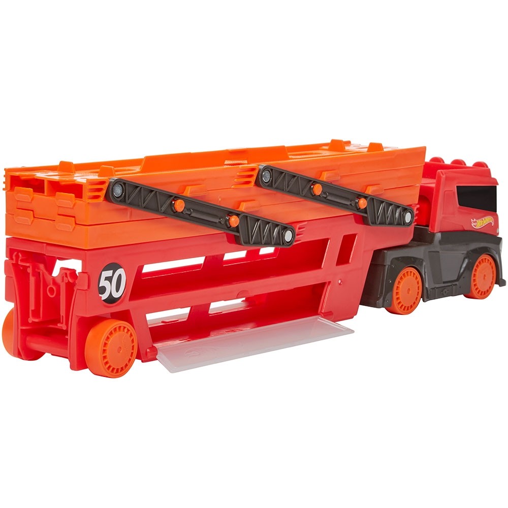 Camion Hot Wheels by Mattel Mega transportator cu trailer image 2