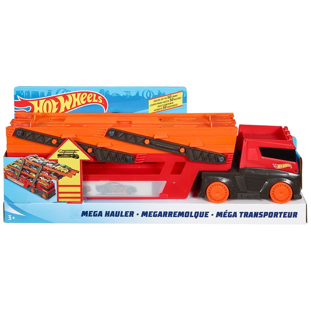 Camion Hot Wheels by Mattel Mega transportator cu trailer image 3