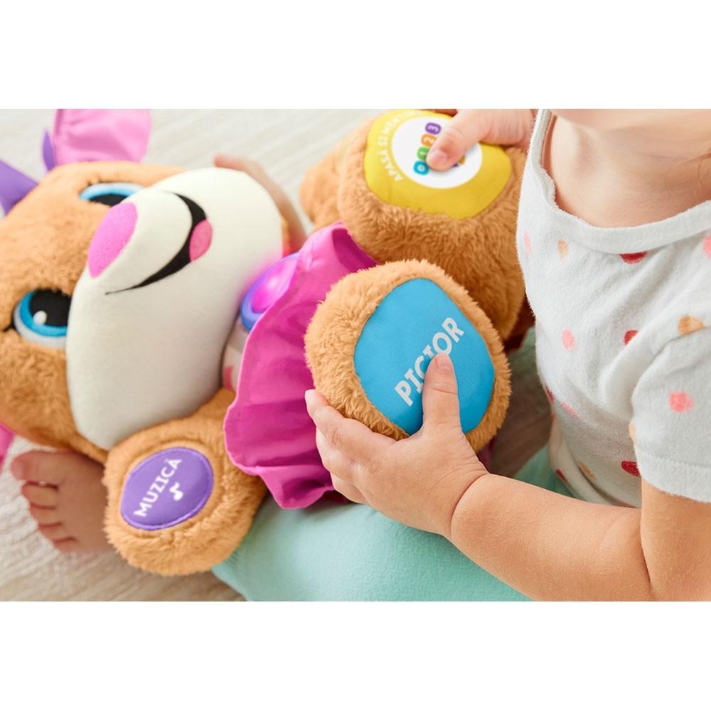 Jucarie de plus Fisher Price by Mattel Laugh and Learn Sis Catelusa vorbitoare in limba romana image 2