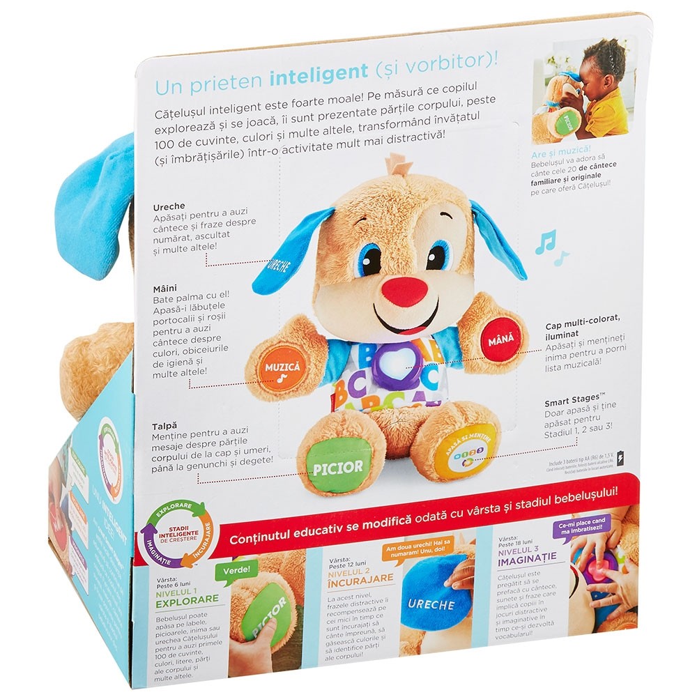 Jucarie de plus Fisher Price by Mattel Laugh and Learn Catelusul vorbitor in limba romana image 3