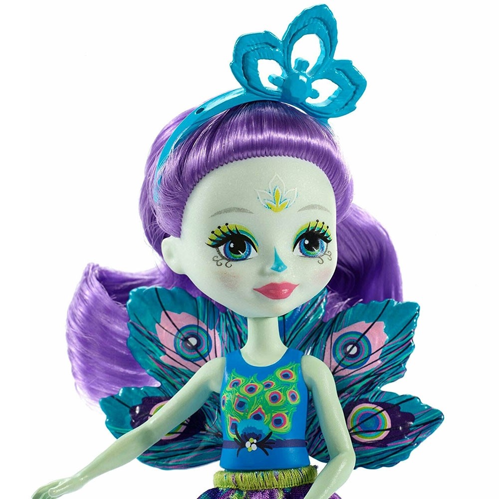 Papusa Enchantimals by Mattel Patter Peacock cu figurina image 4
