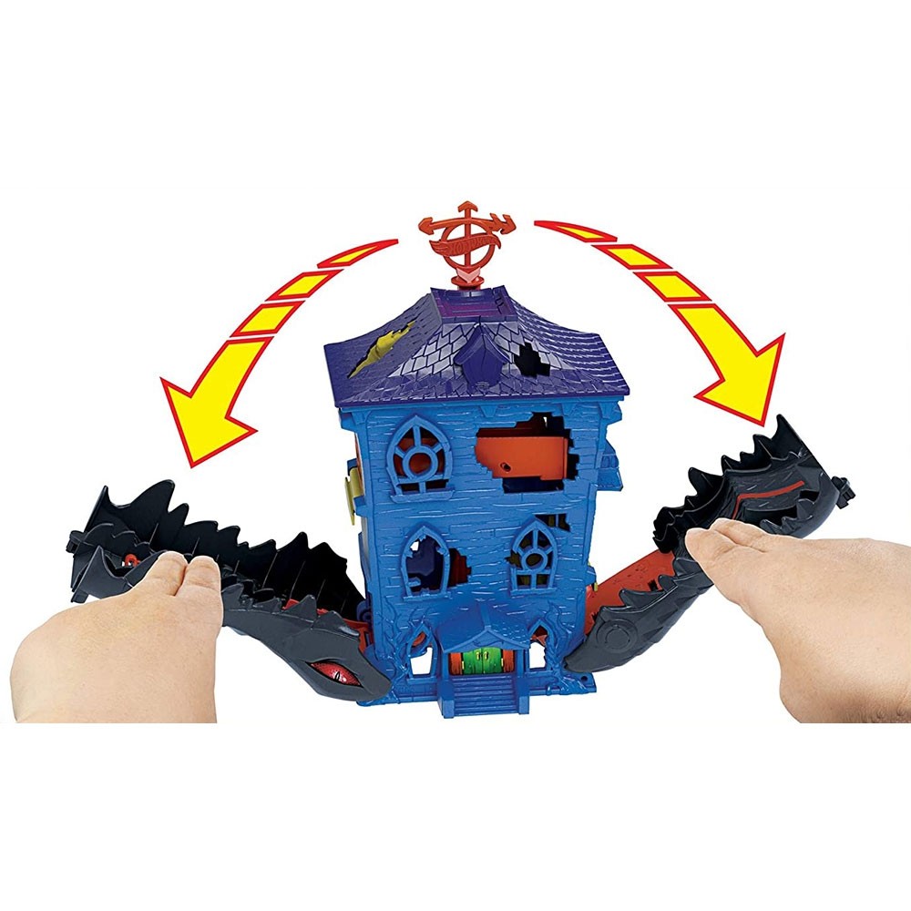 Pista de masini Hot Wheels by Mattel Croc Mansion Attack cu masinuta image 2